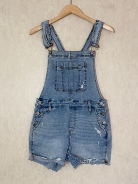 Judy Blue Women’s Shorts Overalls High Waisted JB150210 in Med Wash L